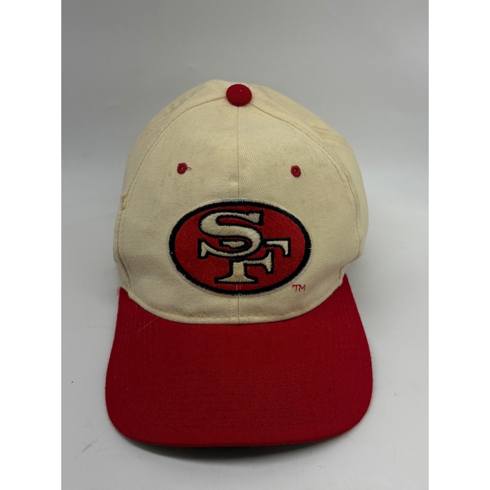 Vintage Starter San Francisco 49ers The Natural Wool Snapback Hat Cream Red NFL